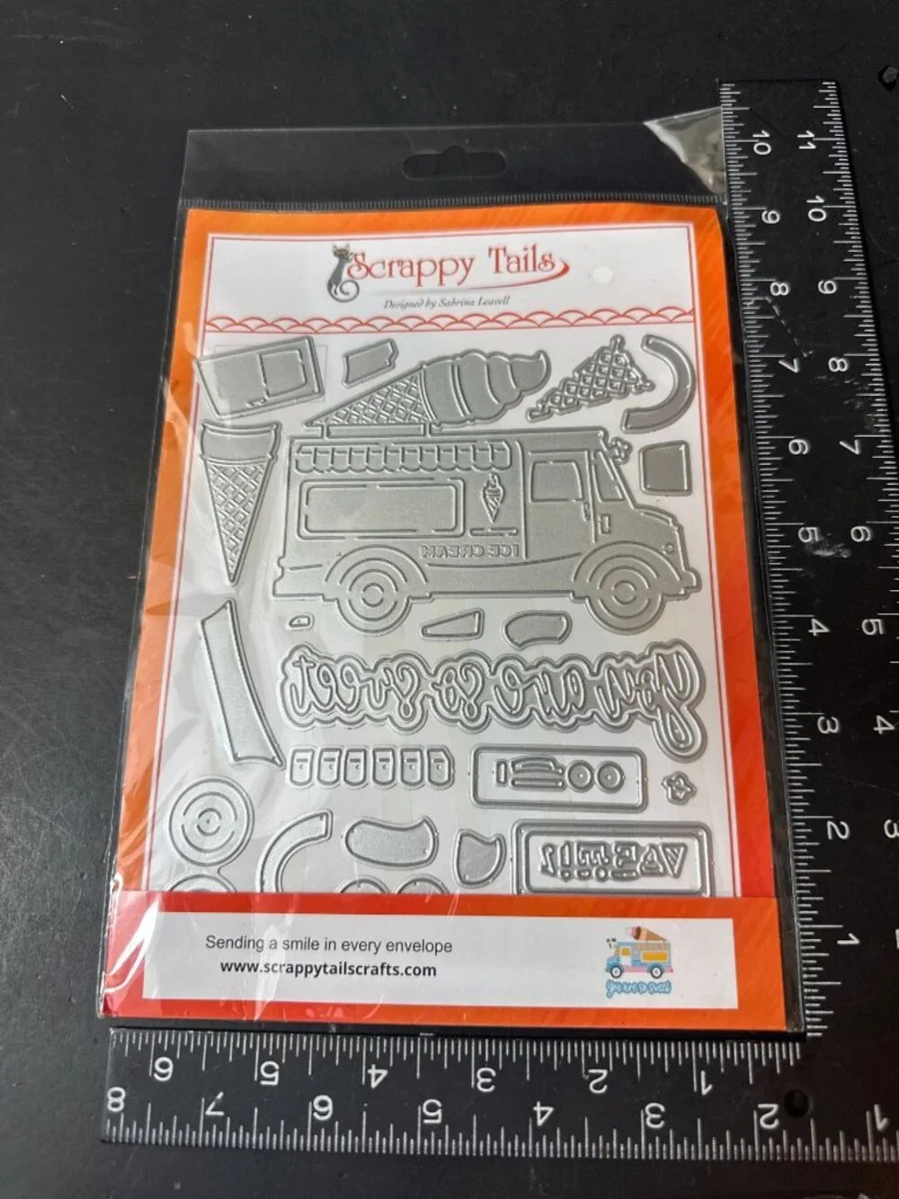Scrappy Tails Ice Cream Truck Metal Die Set For Cardmaking & Crafting